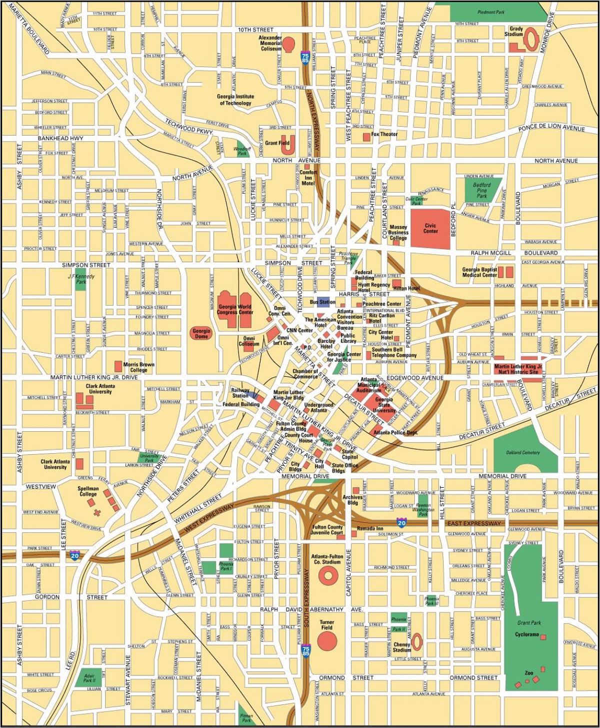 خريطة وسط مدينة أتلانتا