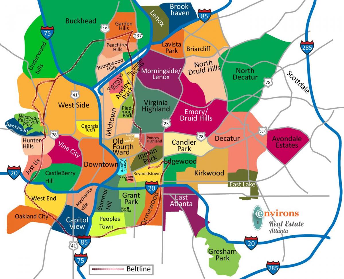 خريطة أحياء أتلانتا