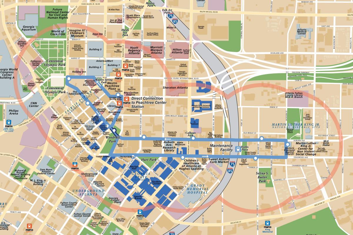 خريطة محطات ترام أتلانتا